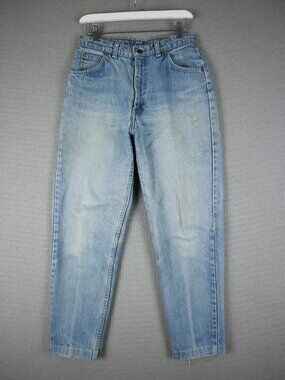 Levi's 1980s Womens Orange Tab Tapered Fit Denim Jeans Vintage VTG hemmed